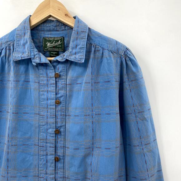 Woolrich Blue Button Down Pattern Top - Picture 2 of 5
